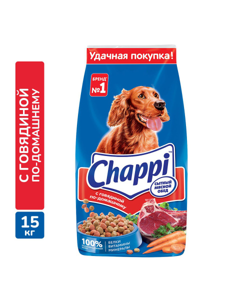 Chappi Dry Dog Food: Hearty Beef Dinner - 15kg Bag