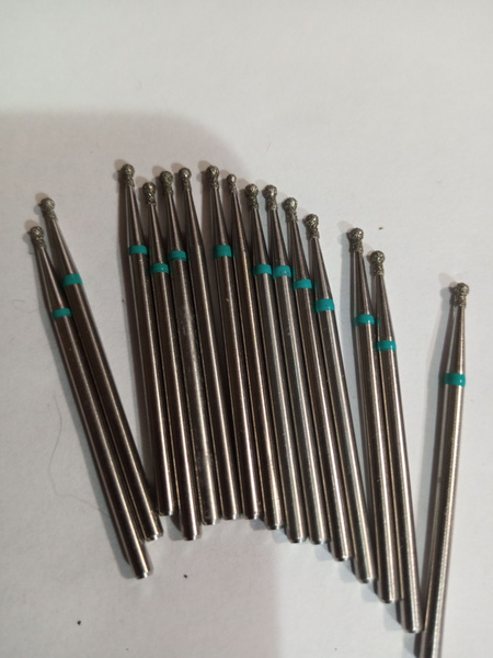 Vladmiva 1.8mm 50pc Diamond Coated Bur Shank with "Shirt" Green Ring - Discounted Item