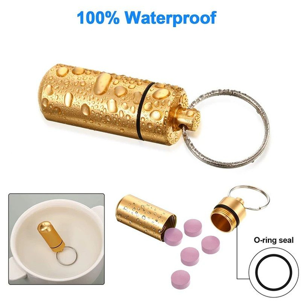 Waterproof Keychain Container for Survival Kit & First Aid