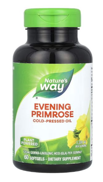 Evening Primrose Oil 1300mg, 60 Softgels: Menopause Relief & Anti-Inflammatory Support