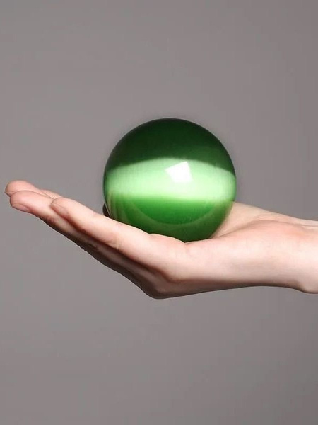 Green Cat's Eye Glass Sphere