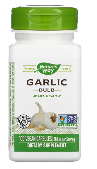 Nature's Way Garlic Extract 580mg - 100 Capsules: Supports Heart, Immune System & Metabolism