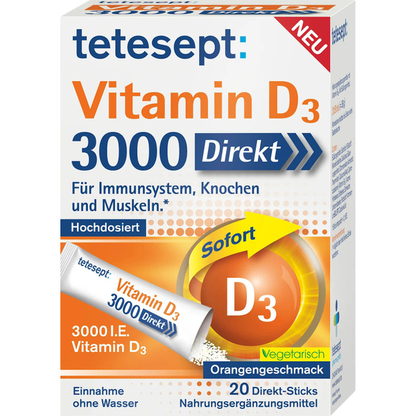 Tetesept Vitamin D3 3000 IU (20 Capsules)