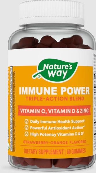 Nature's Way Immune Support Gummies: Strawberry-Orange, 60 Count