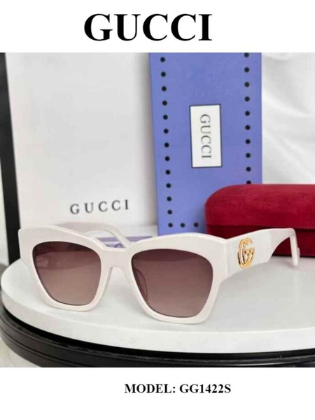 Gucci GG1422S Sunglasses: Classic Thick Frame Women's Designer Shades