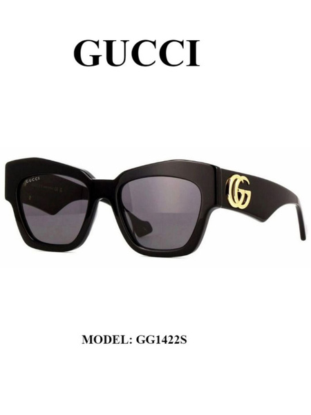 Gucci GG1422S Sunglasses: Classic Thick Frame Women's Designer Shades