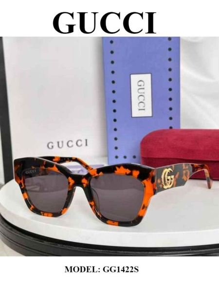 Gucci GG1422S Sunglasses: Classic Thick Frame Women's Designer Shades
