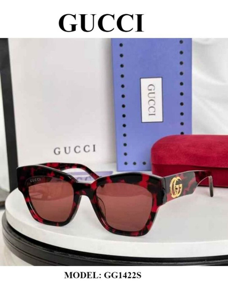 Gucci GG1422S Sunglasses: Classic Thick Frame Women's Designer Shades