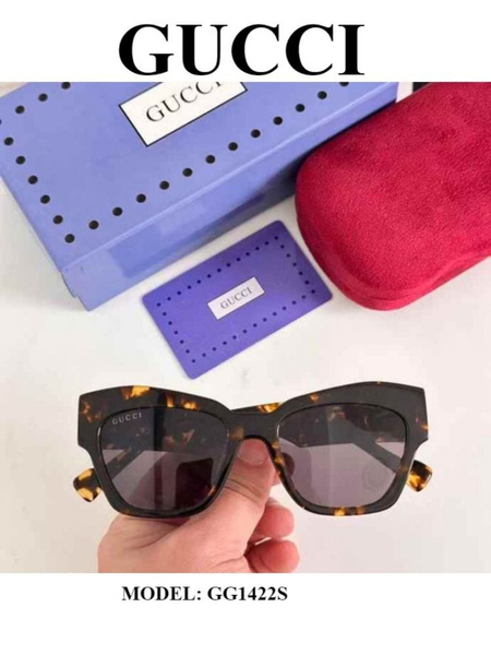 Gucci GG1422S Sunglasses: Classic Thick Frame Women's Designer Shades