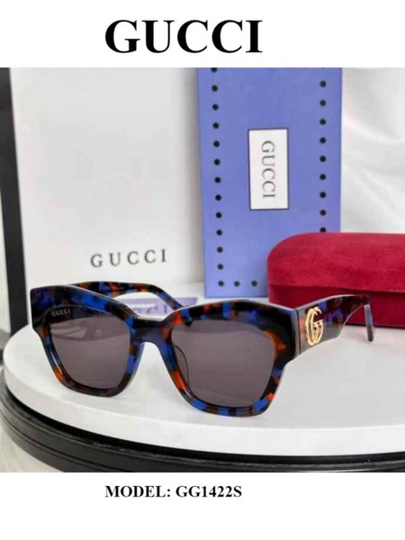 Gucci GG1422S Sunglasses: Classic Thick Frame Women's Designer Shades