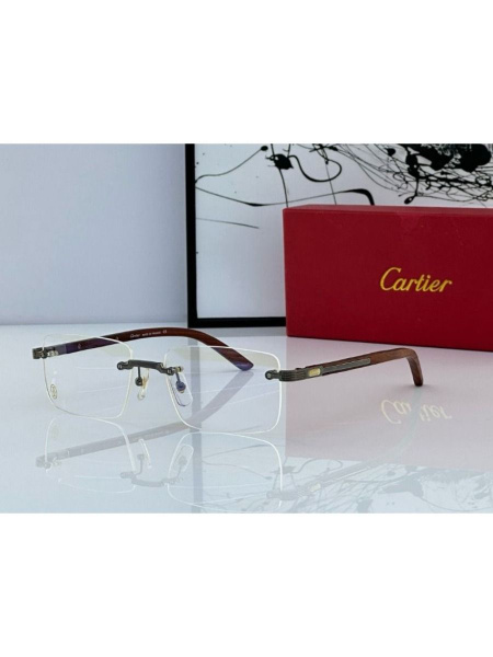Cartier CT0490O Rimless Wooden Sunglasses for Men & Women