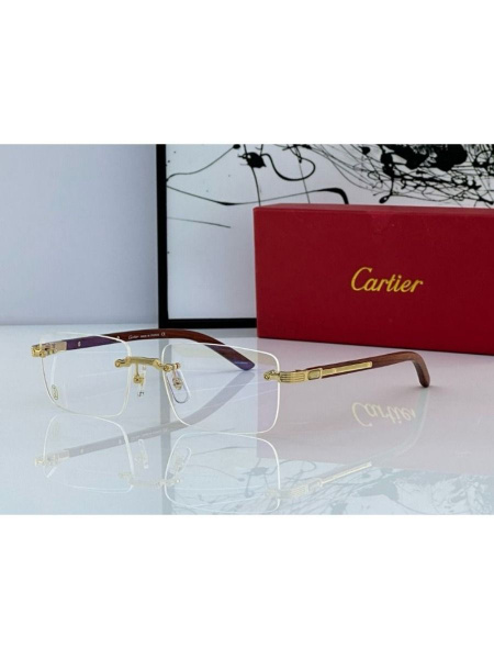 Cartier CT0490O Rimless Wooden Sunglasses for Men & Women