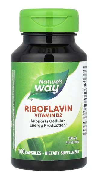 Riboflavin 100mg (100 Capsules): Nature's Way B2 for Energy, Skin, Eyes & Nervous System