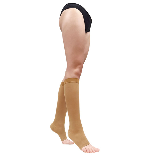 Compression Socks, Gray, 20-30 mmHg, 1 Pair
