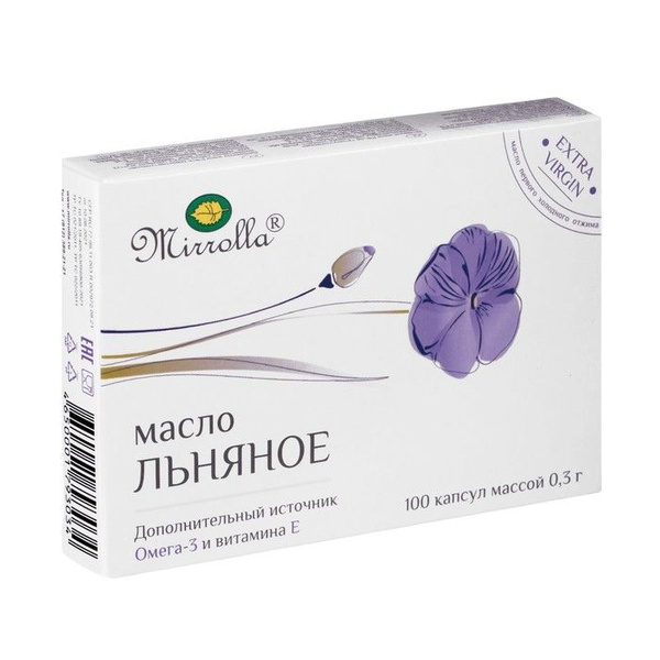 Mirrolla Flaxseed Oil Capsules - 100 x 0.3g