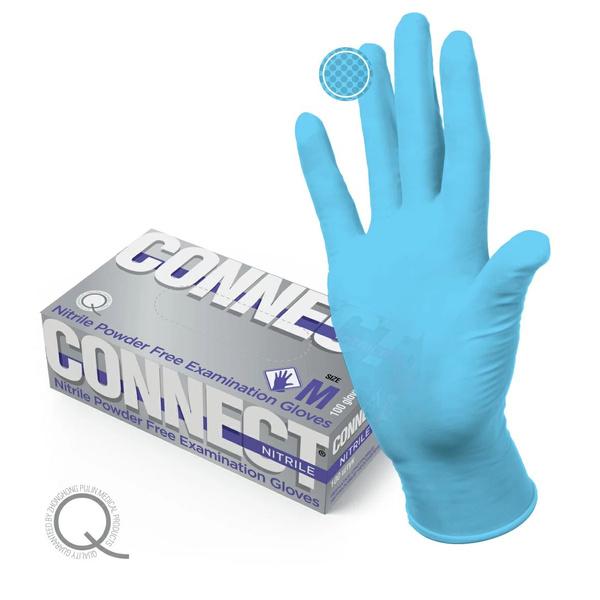 Blue Nitrile Gloves (L, 50 Pairs) - Powder-Free, Non-Sterile