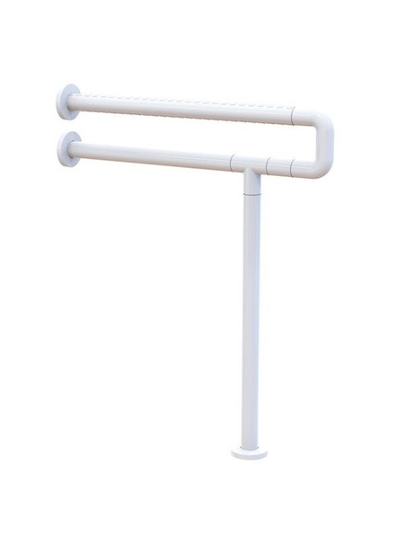 White Handicap Railing with Floor Support - BRIMIX 941