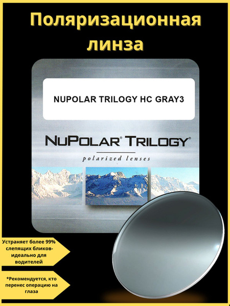 Polarized Sunglasses Lenses 1.5 NuPolar Trilogy Gray
