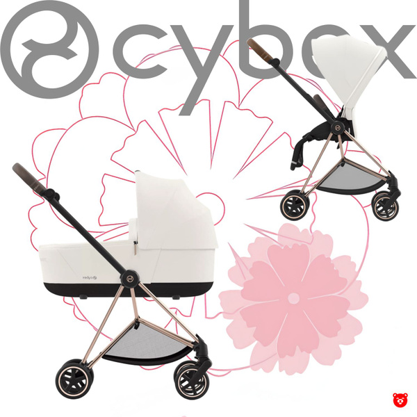 Cybex Mios III 2-in-1 Stroller: Rose Gold Frame, Off-White Fabric
