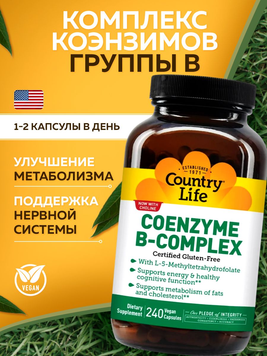 Country Life Coenzyme B-Complex Capsules, 240 Count
