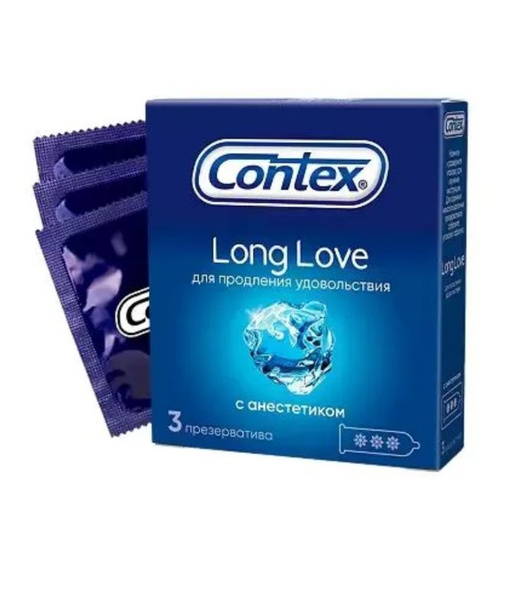 Contex Long Love Condoms with Lidocaine: 3-Pack for Enhanced Pleasure