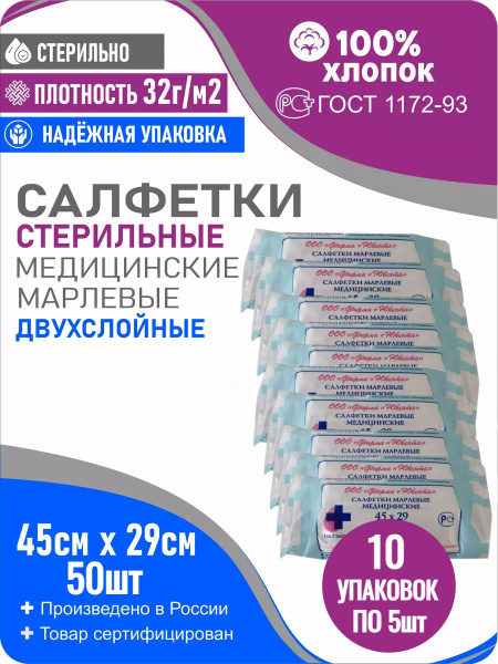 Sterile Gauze Pads 45x29cm (50 Pack)