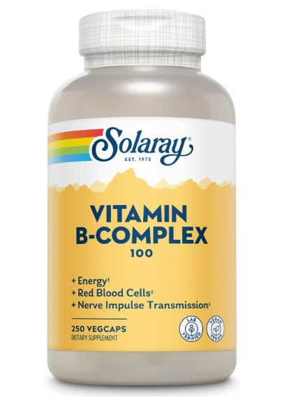 Solaray Vitamin B-Complex 100mg: Boost Energy, Metabolism & Mood