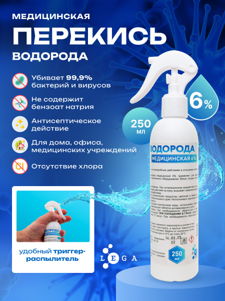 Hydrogen Peroxide 6% 250ml Spray Bottle
