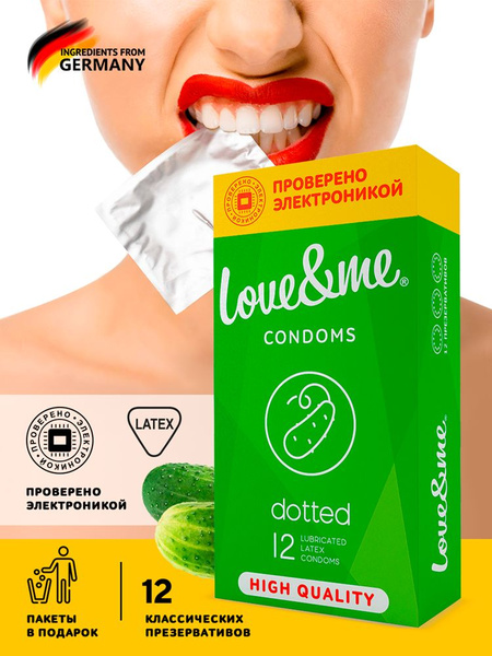 Love&Me Dotted Condoms with Lube (12 Pack)