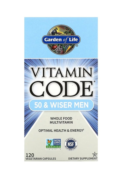 Garden of Life Whole Food Vitamins for Men 50+ (120 Capsules)