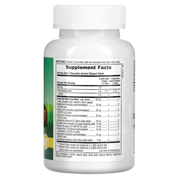 Nature's Plus Animal Parade Tummy Zyme Tropical Fruit Enzyme Supplement - 90 Tablets