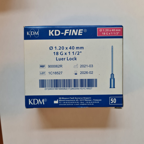 18G x 1" Single-Use Injection Needles (50 Pack)