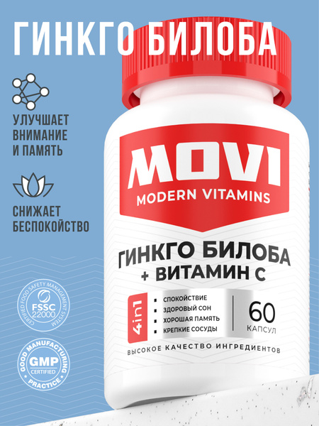 Ginkgo Biloba & Vitamin C: Boost Brain, Memory & Focus (60 Capsules)