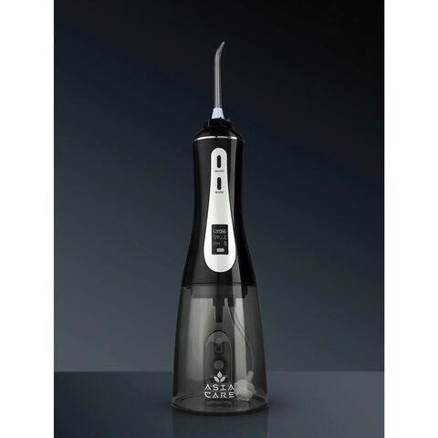 Portable Oral Irrigator: 0.35L Tank, 14 Jets, Black