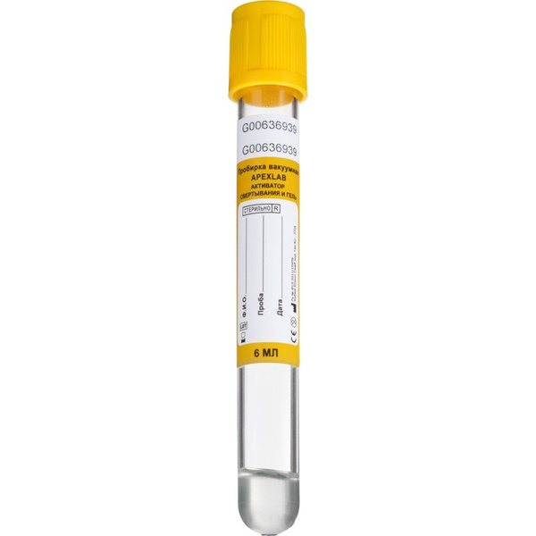 ApexLab 6ml Vacuum Blood Collection Tubes with Clot Activator & Gel (100/pack)