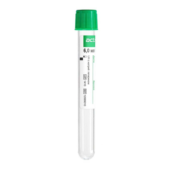 6ml Sodium Heparin Vacuum Blood Collection Tubes (13x100mm, Acti-Fine, 50/pack)