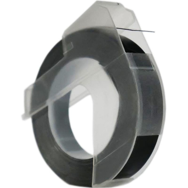 Vell 5238-09 Black Label Tape (9mm x 3m) - Compatible with Dymo Omega & Alpha