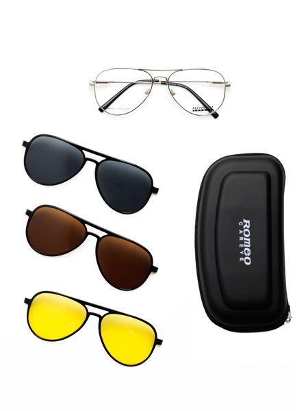 4-in-1 Magnetic Clip-On Sunglasses for Men: Romeo Careye