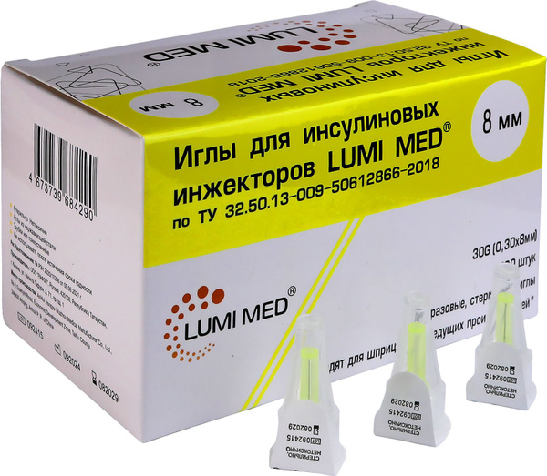 LUMI MED Insulin Pen Needles 32G (0.23x4mm) - 100 Count