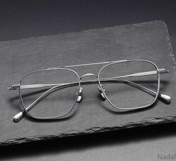 Titanium Crossing Pilot Sunglasses: Designer Two-Bar Aviators