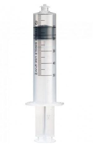 3-Part 50ml Syringes with 18G Luer Lock Needles (400 Pack)