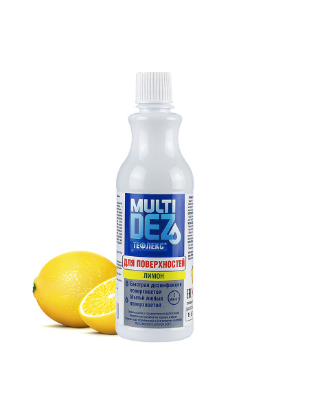 MultiDez & Teflex Lemon-Scented Disinfectant & Surface Cleaner (500ml)