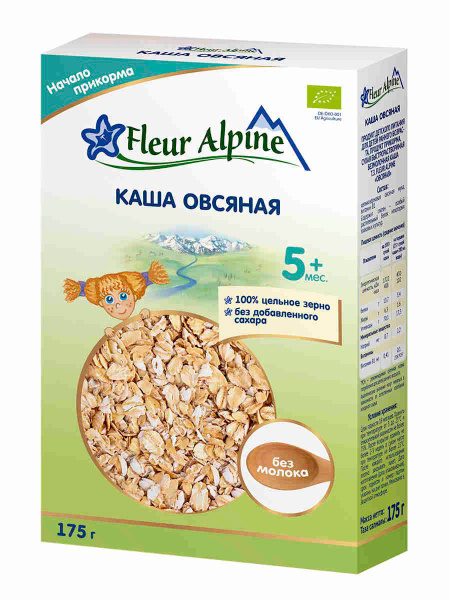 Fleur Alpine Baby Oatmeal Cereal (Dairy-Free), 5+ Months, 175g