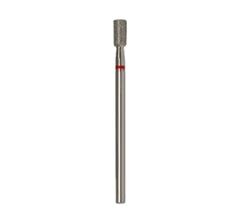 VladMiVa Diamond Nail Bit - Cylinder, Side & End Cutting, 3.1mm Diameter, Red