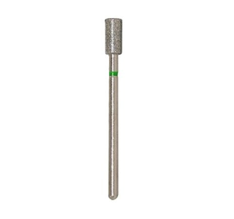 Diamond Nail & Pedicure Bit - Cylinder, Side & End Cutting, 4.0mm Diameter, Green