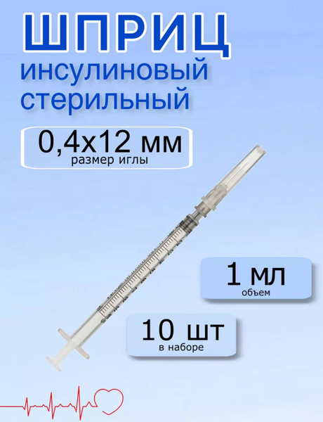 Insulin Syringes 1ml with Detachable Needles (10 Pack)