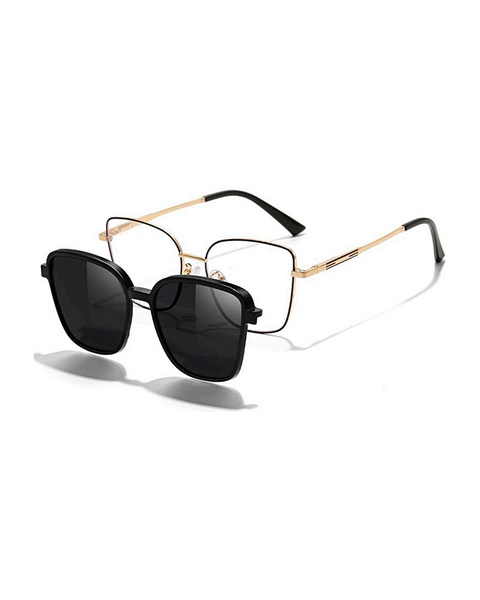 Women's Magnetic Clip-On Sunglasses Optik U 7103 C1 | UV & Polarized Cat Eye