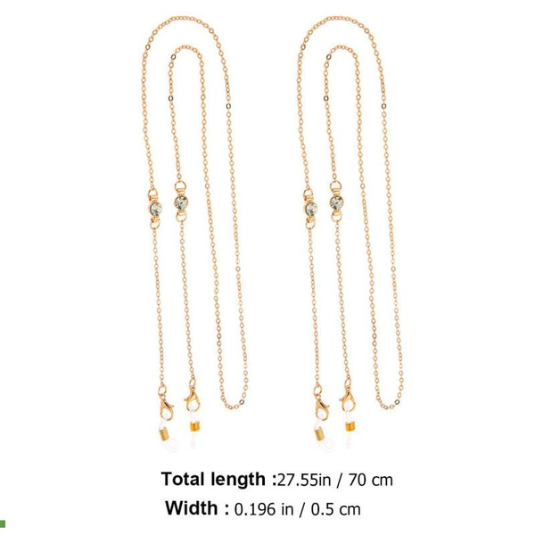 Women's Sunglasses Chain Holder - Gold Leaf Design (70cm)