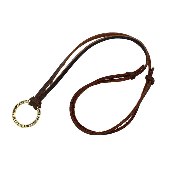 Leather Cord Sunglasses Holder Necklace - Gold