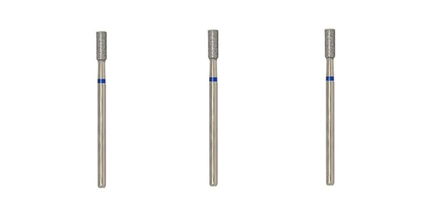 VladMiVa Diamond Nail Drill Bit - Cylinder, Side & End Cutting, 3.1mm Diameter, Red, 3 Pcs